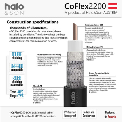 CoFlex2200 SMA-Male auf SMA Female 2x 1m (CFD-200) - Halo&Son Austria